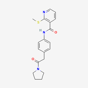 2-(methylsulfanyl)-N-{4-[2-oxo-2-(pyrrolidin-1-yl)ethyl]phenyl}pyridine-3-carboxamide