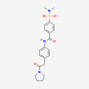 molecular formula C21H25N3O4S B6538705 4-(dimethylsulfamoyl)-N-{4-[2-oxo-2-(pyrrolidin-1-yl)ethyl]phenyl}benzamide CAS No. 1060327-26-5
