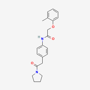 molecular formula C21H24N2O3 B6538708 2-(2-methylphenoxy)-N-{4-[2-oxo-2-(pyrrolidin-1-yl)ethyl]phenyl}acetamide CAS No. 1060261-14-4