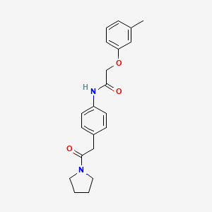 molecular formula C21H24N2O3 B6538711 2-(3-methylphenoxy)-N-{4-[2-oxo-2-(pyrrolidin-1-yl)ethyl]phenyl}acetamide CAS No. 1060327-92-5