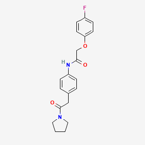 molecular formula C20H21FN2O3 B6538716 2-(4-fluorophenoxy)-N-{4-[2-oxo-2-(pyrrolidin-1-yl)ethyl]phenyl}acetamide CAS No. 1060261-20-2