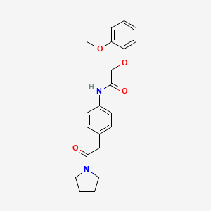 molecular formula C21H24N2O4 B6538721 2-(2-methoxyphenoxy)-N-{4-[2-oxo-2-(pyrrolidin-1-yl)ethyl]phenyl}acetamide CAS No. 1060327-99-2