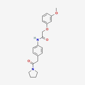 molecular formula C21H24N2O4 B6538723 2-(3-methoxyphenoxy)-N-{4-[2-oxo-2-(pyrrolidin-1-yl)ethyl]phenyl}acetamide CAS No. 1060327-40-3