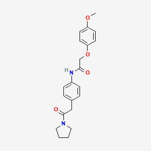 molecular formula C21H24N2O4 B6538727 2-(4-methoxyphenoxy)-N-{4-[2-oxo-2-(pyrrolidin-1-yl)ethyl]phenyl}acetamide CAS No. 1070959-95-3