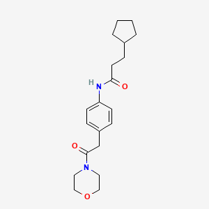 molecular formula C20H28N2O3 B6538732 3-cyclopentyl-N-{4-[2-(morpholin-4-yl)-2-oxoethyl]phenyl}propanamide CAS No. 1070960-01-8