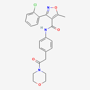 molecular formula C23H22ClN3O4 B6538753 3-(2-chlorophenyl)-5-methyl-N-{4-[2-(morpholin-4-yl)-2-oxoethyl]phenyl}-1,2-oxazole-4-carboxamide CAS No. 1060328-09-7