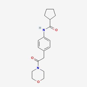 molecular formula C18H24N2O3 B6538764 N-{4-[2-(morpholin-4-yl)-2-oxoethyl]phenyl}cyclopentanecarboxamide CAS No. 1060261-91-7