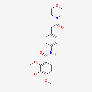 molecular formula C22H26N2O6 B6538780 2,3,4-trimethoxy-N-{4-[2-(morpholin-4-yl)-2-oxoethyl]phenyl}benzamide CAS No. 1060329-24-9