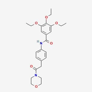 molecular formula C25H32N2O6 B6538782 3,4,5-triethoxy-N-{4-[2-(morpholin-4-yl)-2-oxoethyl]phenyl}benzamide CAS No. 1060262-51-2