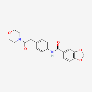 N-{4-[2-(morpholin-4-yl)-2-oxoethyl]phenyl}-2H-1,3-benzodioxole-5-carboxamide