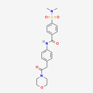 molecular formula C21H25N3O5S B6538816 4-(dimethylsulfamoyl)-N-{4-[2-(morpholin-4-yl)-2-oxoethyl]phenyl}benzamide CAS No. 1070960-87-0
