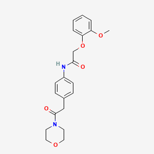 molecular formula C21H24N2O5 B6538823 2-(2-methoxyphenoxy)-N-{4-[2-(morpholin-4-yl)-2-oxoethyl]phenyl}acetamide CAS No. 1060330-10-0
