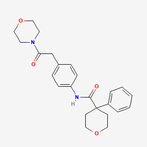 molecular formula C24H28N2O4 B6538838 N-{4-[2-(morpholin-4-yl)-2-oxoethyl]phenyl}-4-phenyloxane-4-carboxamide CAS No. 1070960-96-1