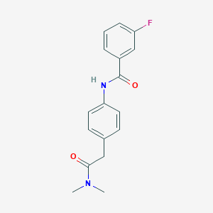 molecular formula C17H17FN2O2 B6538908 N-{4-[(dimethylcarbamoyl)methyl]phenyl}-3-fluorobenzamide CAS No. 1060309-56-9