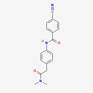 molecular formula C18H17N3O2 B6538932 4-cyano-N-{4-[(dimethylcarbamoyl)methyl]phenyl}benzamide CAS No. 1060281-89-1