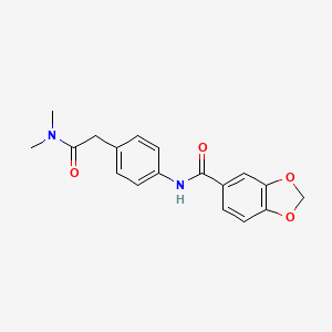 molecular formula C18H18N2O4 B6538960 N-{4-[(dimethylcarbamoyl)methyl]phenyl}-2H-1,3-benzodioxole-5-carboxamide CAS No. 1060352-73-9
