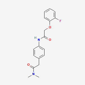 molecular formula C18H19FN2O3 B6538967 2-{4-[2-(2-fluorophenoxy)acetamido]phenyl}-N,N-dimethylacetamide CAS No. 1060310-51-1