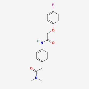 molecular formula C18H19FN2O3 B6538976 2-{4-[2-(4-fluorophenoxy)acetamido]phenyl}-N,N-dimethylacetamide CAS No. 1060352-97-7