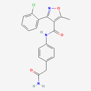 molecular formula C19H16ClN3O3 B6539000 N-[4-(carbamoylmethyl)phenyl]-3-(2-chlorophenyl)-5-methyl-1,2-oxazole-4-carboxamide CAS No. 1060229-39-1