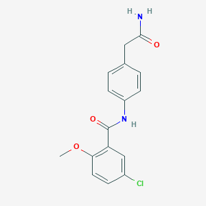 molecular formula C16H15ClN2O3 B6539005 N-[4-(carbamoylmethyl)phenyl]-5-chloro-2-methoxybenzamide CAS No. 1060353-74-3
