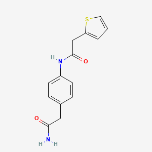 N-[4-(carbamoylmethyl)phenyl]-2-(thiophen-2-yl)acetamide