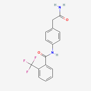 molecular formula C16H13F3N2O2 B6539019 N-[4-(carbamoylmethyl)phenyl]-2-(trifluoromethyl)benzamide CAS No. 1060283-08-0