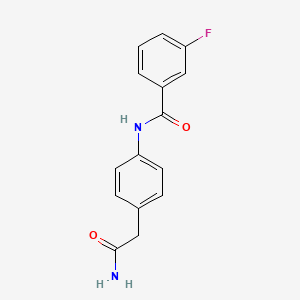 molecular formula C15H13FN2O2 B6539024 N-[4-(carbamoylmethyl)phenyl]-3-fluorobenzamide CAS No. 1060353-87-8
