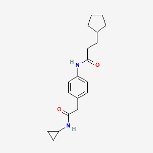 molecular formula C19H26N2O2 B6539087 3-cyclopentyl-N-{4-[(cyclopropylcarbamoyl)methyl]phenyl}propanamide CAS No. 1060355-17-0