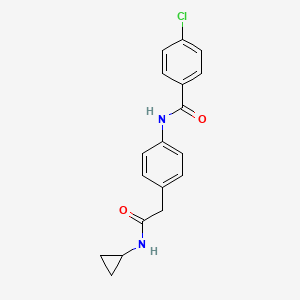 molecular formula C18H17ClN2O2 B6539092 4-chloro-N-{4-[(cyclopropylcarbamoyl)methyl]phenyl}benzamide CAS No. 1060230-93-4