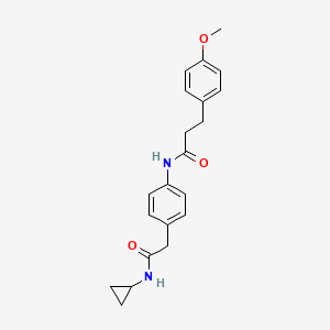 molecular formula C21H24N2O3 B6539120 N-{4-[(cyclopropylcarbamoyl)methyl]phenyl}-3-(4-methoxyphenyl)propanamide CAS No. 1060262-31-8