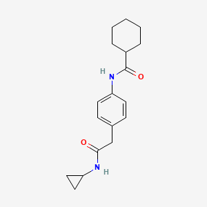 molecular formula C18H24N2O2 B6539145 N-{4-[(cyclopropylcarbamoyl)methyl]phenyl}cyclohexanecarboxamide CAS No. 1060246-84-5