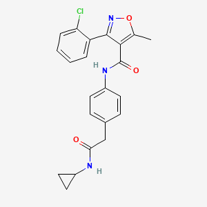 molecular formula C22H20ClN3O3 B6539151 3-(2-chlorophenyl)-N-{4-[(cyclopropylcarbamoyl)methyl]phenyl}-5-methyl-1,2-oxazole-4-carboxamide CAS No. 1060294-32-7