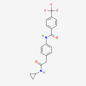 molecular formula C19H17F3N2O2 B6539158 N-{4-[(cyclopropylcarbamoyl)methyl]phenyl}-4-(trifluoromethyl)benzamide CAS No. 1060262-55-6