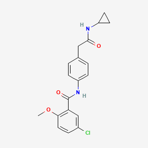 molecular formula C19H19ClN2O3 B6539169 5-chloro-N-{4-[(cyclopropylcarbamoyl)methyl]phenyl}-2-methoxybenzamide CAS No. 1060331-29-4