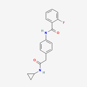 molecular formula C18H17FN2O2 B6539174 N-{4-[(cyclopropylcarbamoyl)methyl]phenyl}-2-fluorobenzamide CAS No. 1060246-95-8