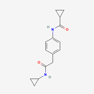 molecular formula C15H18N2O2 B6539179 N-{4-[(cyclopropylcarbamoyl)methyl]phenyl}cyclopropanecarboxamide CAS No. 1060262-61-4
