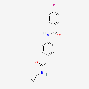 molecular formula C18H17FN2O2 B6539184 N-{4-[(cyclopropylcarbamoyl)methyl]phenyl}-4-fluorobenzamide CAS No. 1060331-37-4