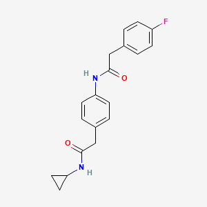 molecular formula C19H19FN2O2 B6539190 N-cyclopropyl-2-{4-[2-(4-fluorophenyl)acetamido]phenyl}acetamide CAS No. 1060294-49-6