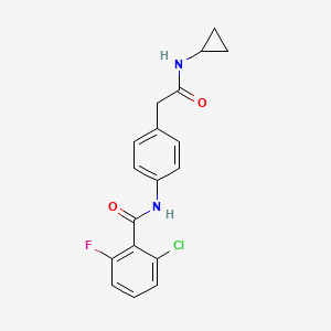 molecular formula C18H16ClFN2O2 B6539195 2-chloro-N-{4-[(cyclopropylcarbamoyl)methyl]phenyl}-6-fluorobenzamide CAS No. 1060247-02-0