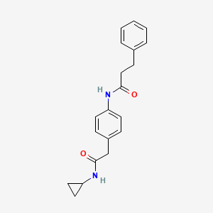 molecular formula C20H22N2O2 B6539207 N-{4-[(cyclopropylcarbamoyl)methyl]phenyl}-3-phenylpropanamide CAS No. 1060294-61-2
