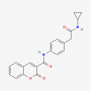 molecular formula C21H18N2O4 B6539226 N-{4-[(cyclopropylcarbamoyl)methyl]phenyl}-2-oxo-2H-chromene-3-carboxamide CAS No. 1060247-20-2