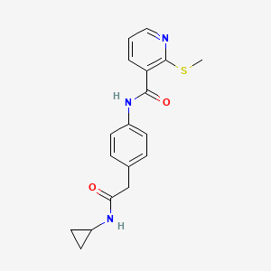 molecular formula C18H19N3O2S B6539247 N-{4-[(cyclopropylcarbamoyl)methyl]phenyl}-2-(methylsulfanyl)pyridine-3-carboxamide CAS No. 1060263-21-9
