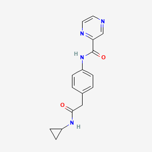 molecular formula C16H16N4O2 B6539279 N-{4-[(cyclopropylcarbamoyl)methyl]phenyl}pyrazine-2-carboxamide CAS No. 1060263-51-5