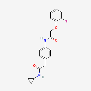 molecular formula C19H19FN2O3 B6539297 N-{4-[(cyclopropylcarbamoyl)methyl]phenyl}-2-(2-fluorophenoxy)acetamide CAS No. 1060332-55-9