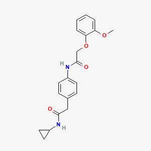 molecular formula C20H22N2O4 B6539306 N-{4-[(cyclopropylcarbamoyl)methyl]phenyl}-2-(2-methoxyphenoxy)acetamide CAS No. 1060248-05-6