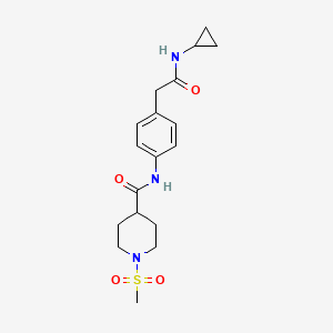 molecular formula C18H25N3O4S B6539314 N-{4-[(cyclopropylcarbamoyl)methyl]phenyl}-1-methanesulfonylpiperidine-4-carboxamide CAS No. 1060332-69-5