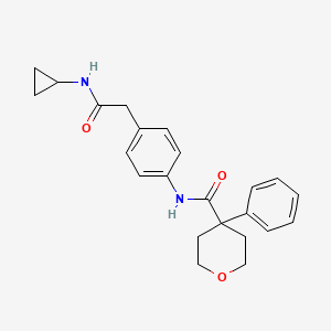 molecular formula C23H26N2O3 B6539317 N-{4-[(cyclopropylcarbamoyl)methyl]phenyl}-4-phenyloxane-4-carboxamide CAS No. 1060263-75-3