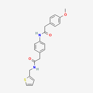 molecular formula C22H22N2O3S B6539320 2-{4-[2-(4-methoxyphenyl)acetamido]phenyl}-N-[(thiophen-2-yl)methyl]acetamide CAS No. 1060298-80-7