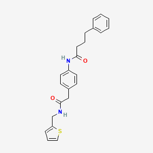 4-phenyl-N-[4-({[(thiophen-2-yl)methyl]carbamoyl}methyl)phenyl]butanamide