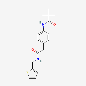 molecular formula C18H22N2O2S B6539359 2,2-dimethyl-N-[4-({[(thiophen-2-yl)methyl]carbamoyl}methyl)phenyl]propanamide CAS No. 1060251-89-9